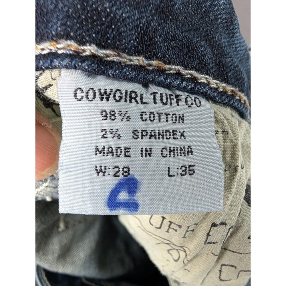 Cowgirl Tuff Co Womens Blue Denim Bootcut Jeans W28 L35 Low Rise - Picture 3 of 8